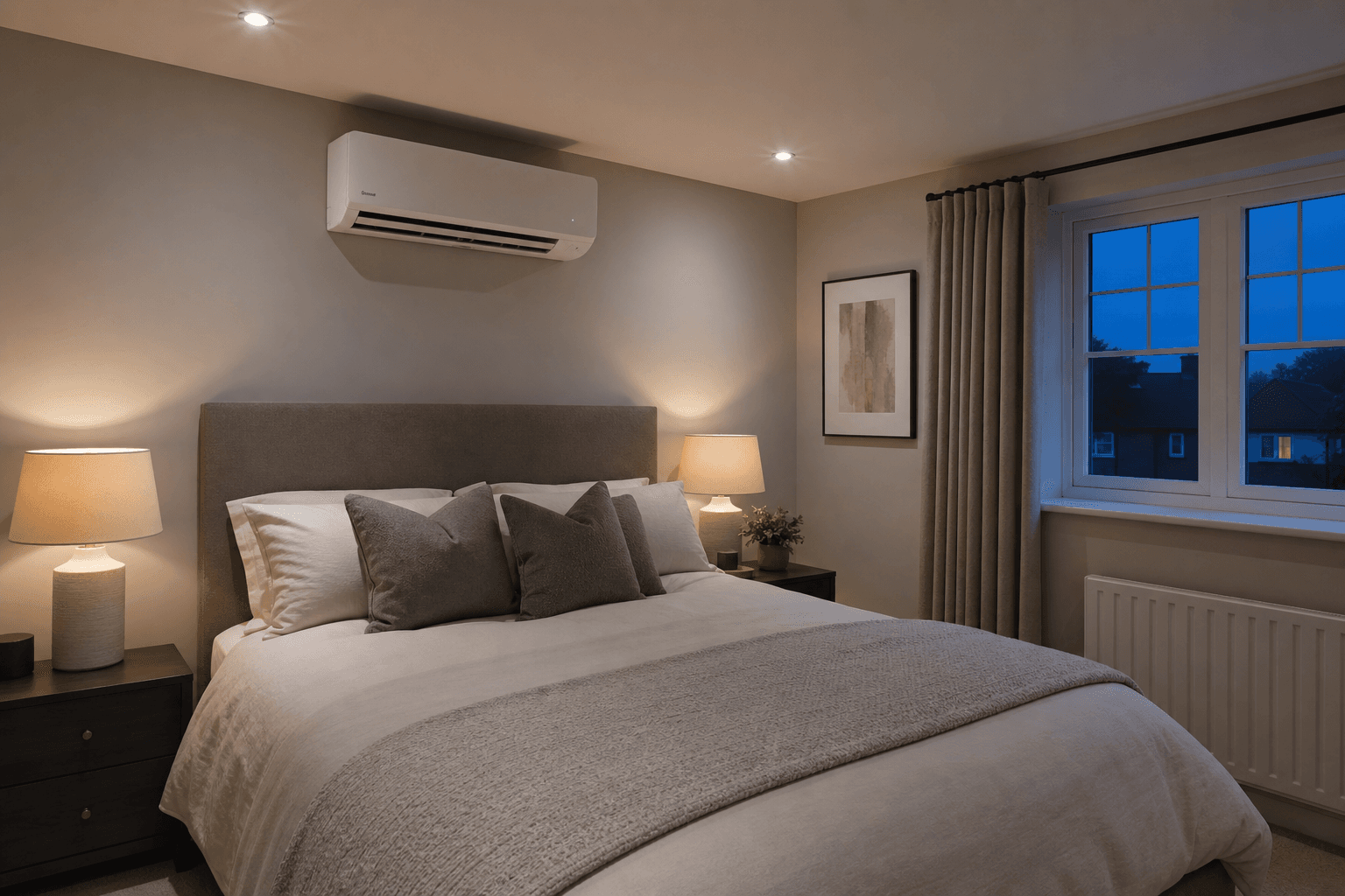 Quiet bedroom air conditioning installation