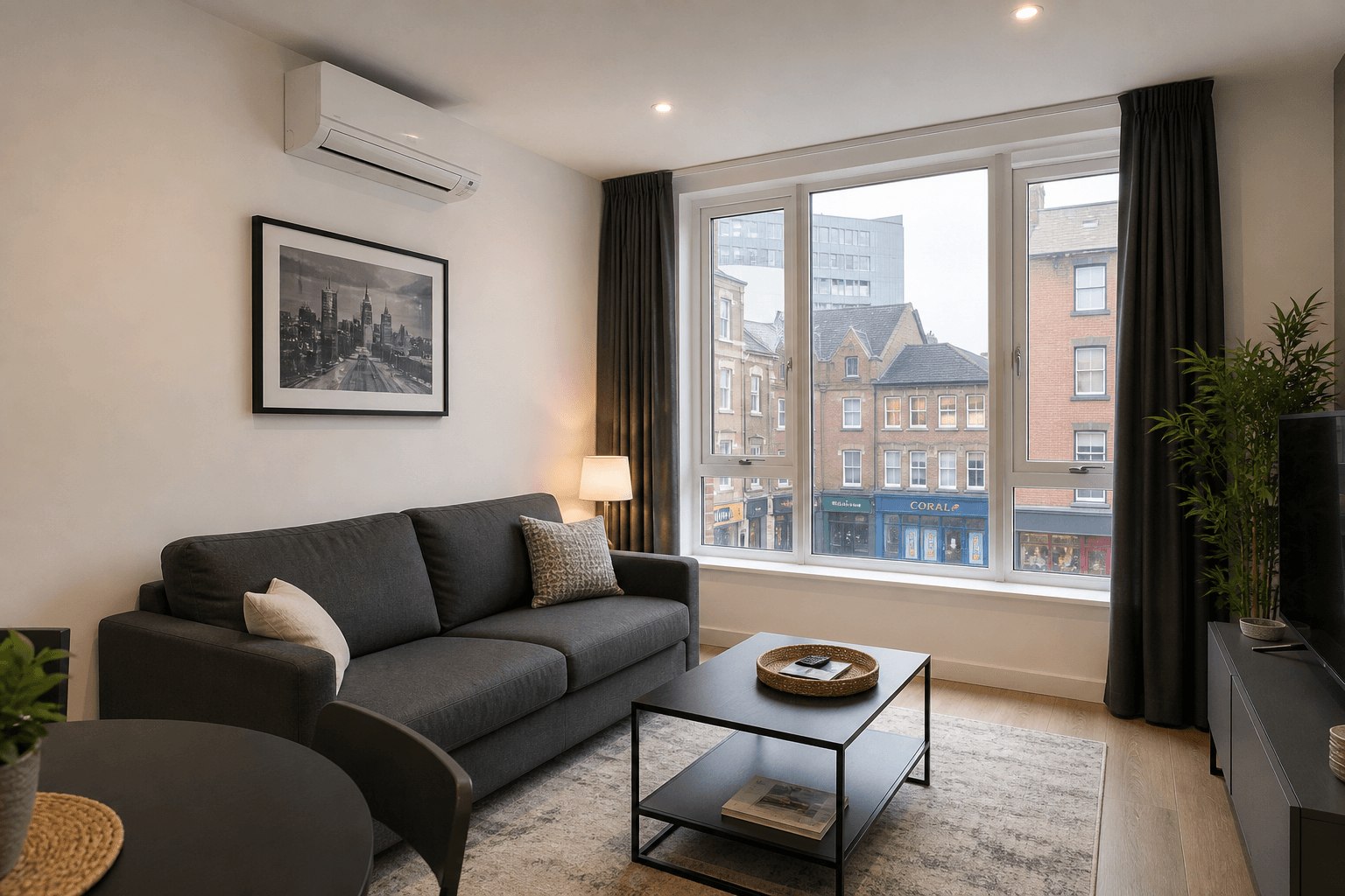 Air conditioning in a rental apartment living room
