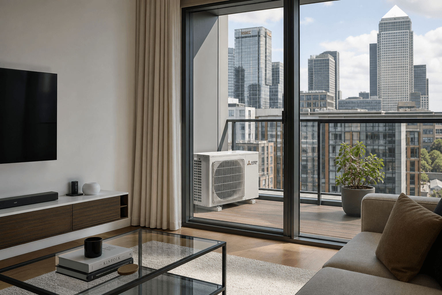 Air conditioning in a contemporary London apartment